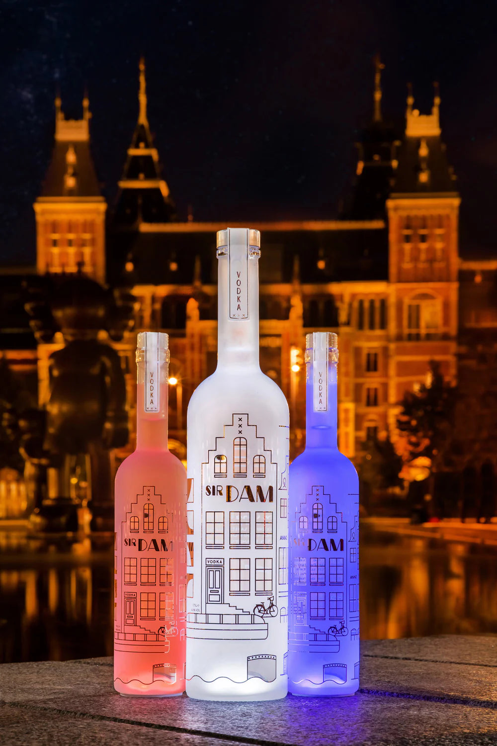 Sir Dam Vodka 0.7L Multicolor & White LED